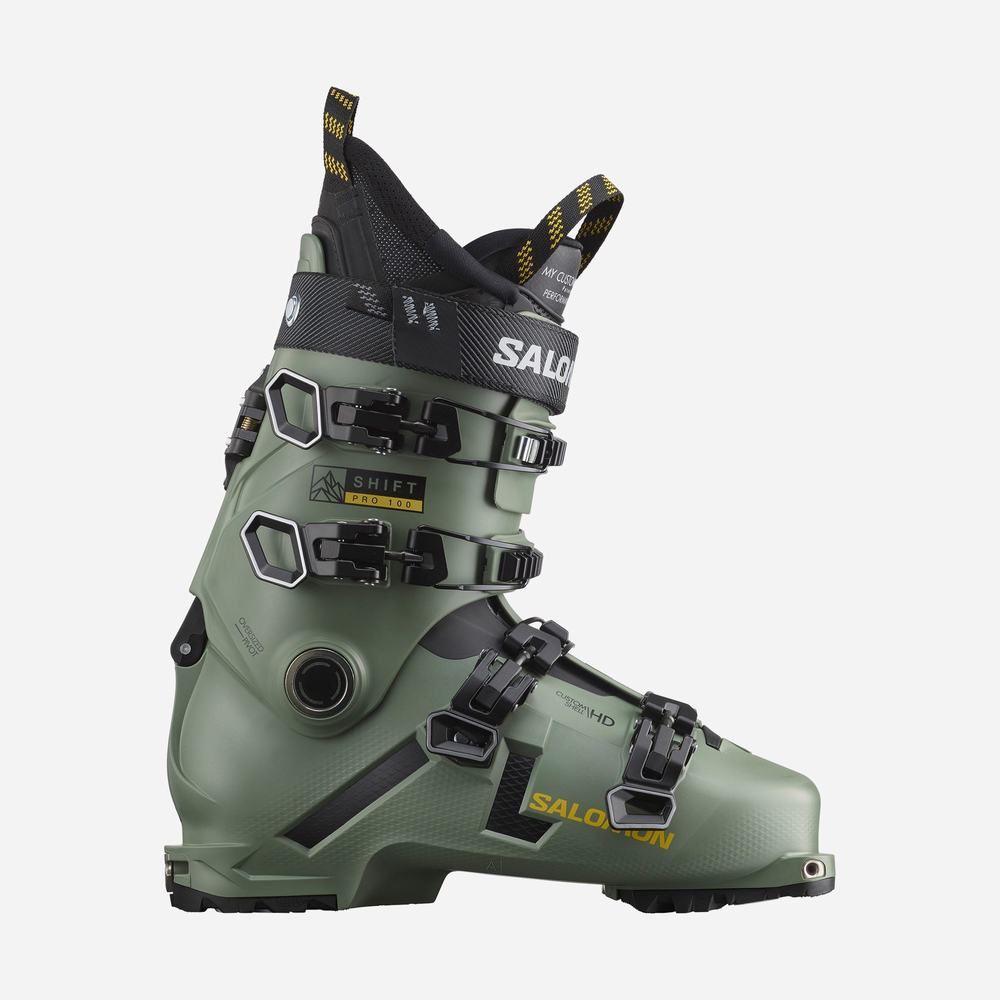 Men's Salomon Shift Pro 100 At Ski Boots Green/Black | NZ-3982714