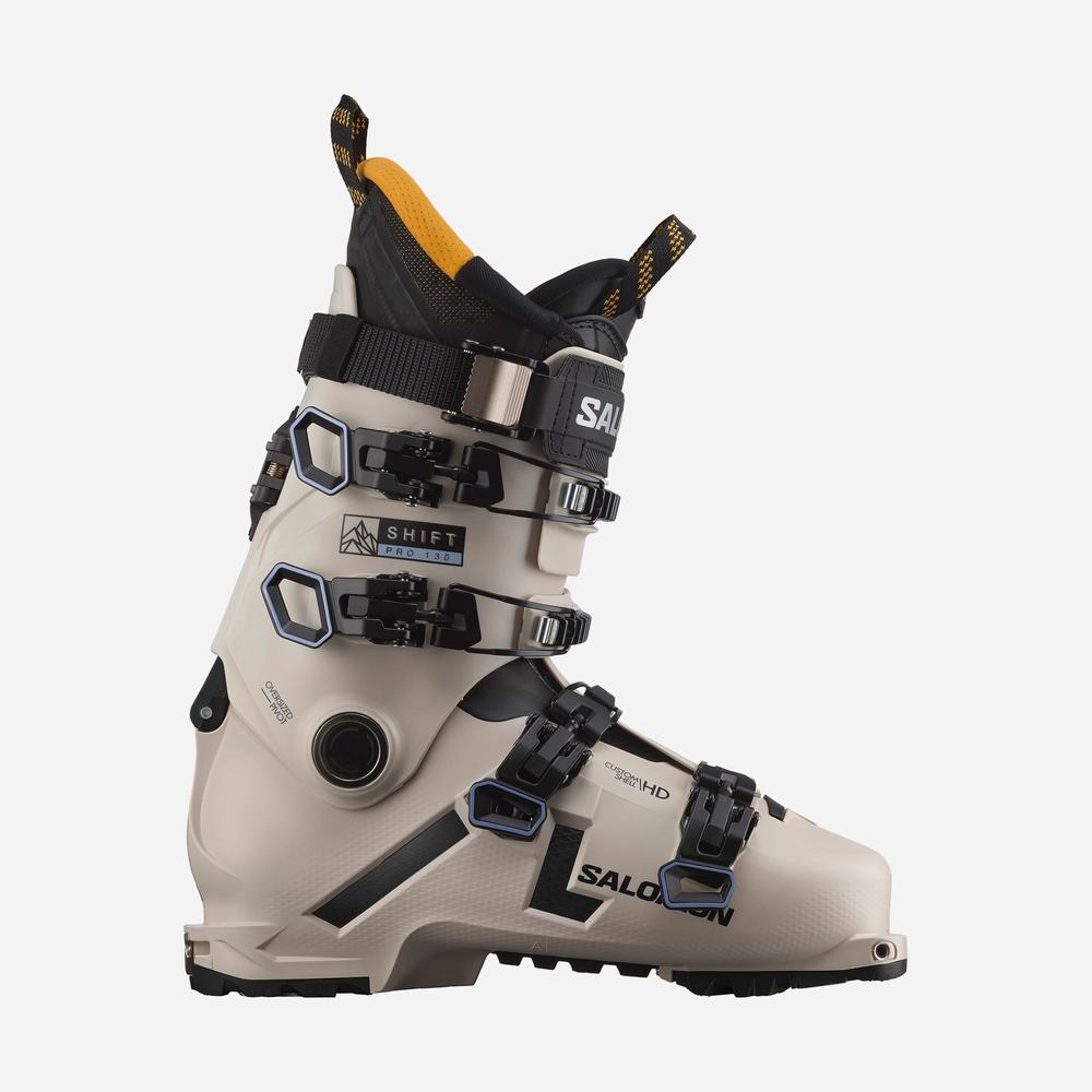 Men's Salomon Shift Pro 130 At Ski Boots Khaki/Black | NZ-1498352