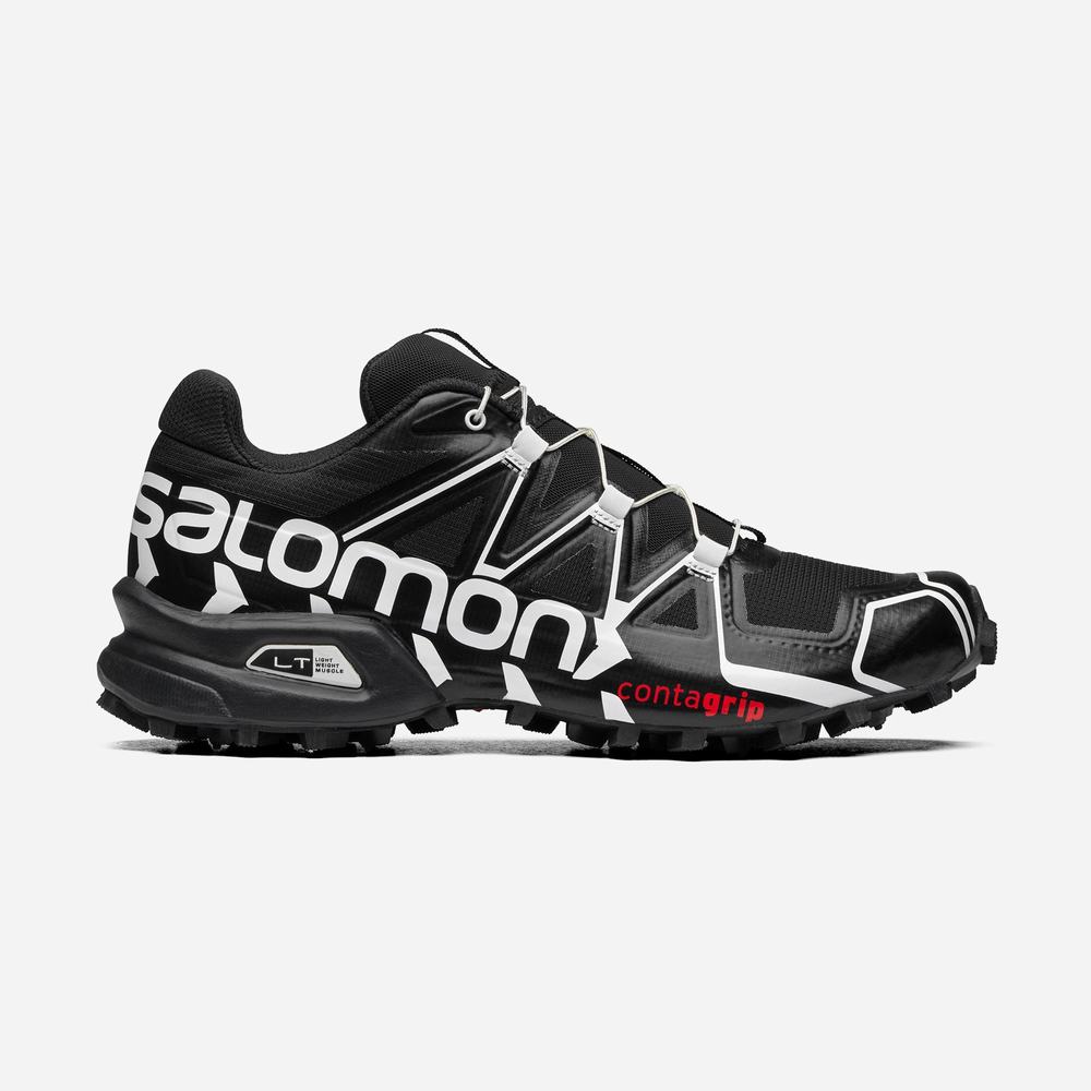 Men's Salomon Speedcross Offroad Sneakers Black/White | NZ-8594367