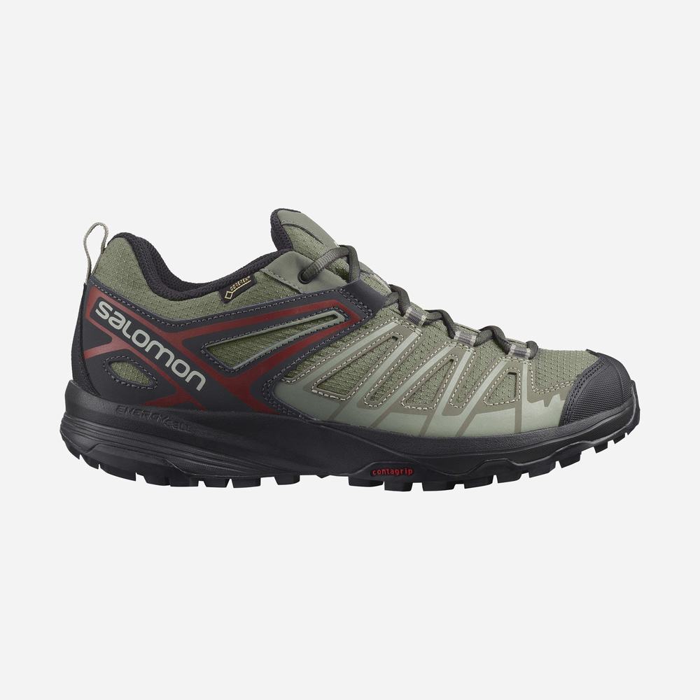 Men's Salomon X Crest Gore-tex Hiking Shoes Grey | NZ-1068473
