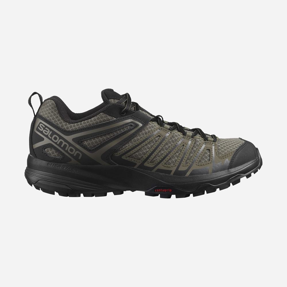 Men's Salomon X Crest Hiking Shoes Olive/Black | NZ-8307946