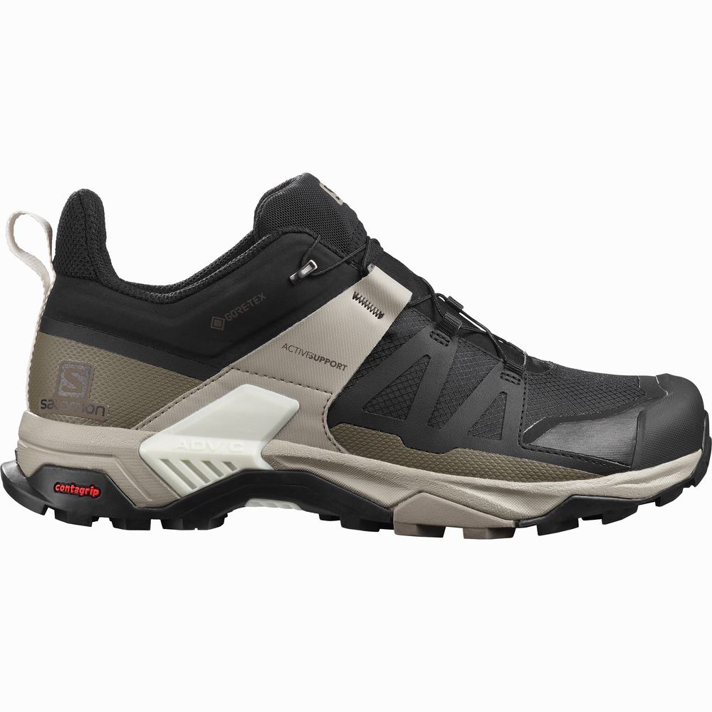 Men's Salomon X Ultra 4 Gore-tex Hiking Shoes Black/Khaki | NZ-2947580