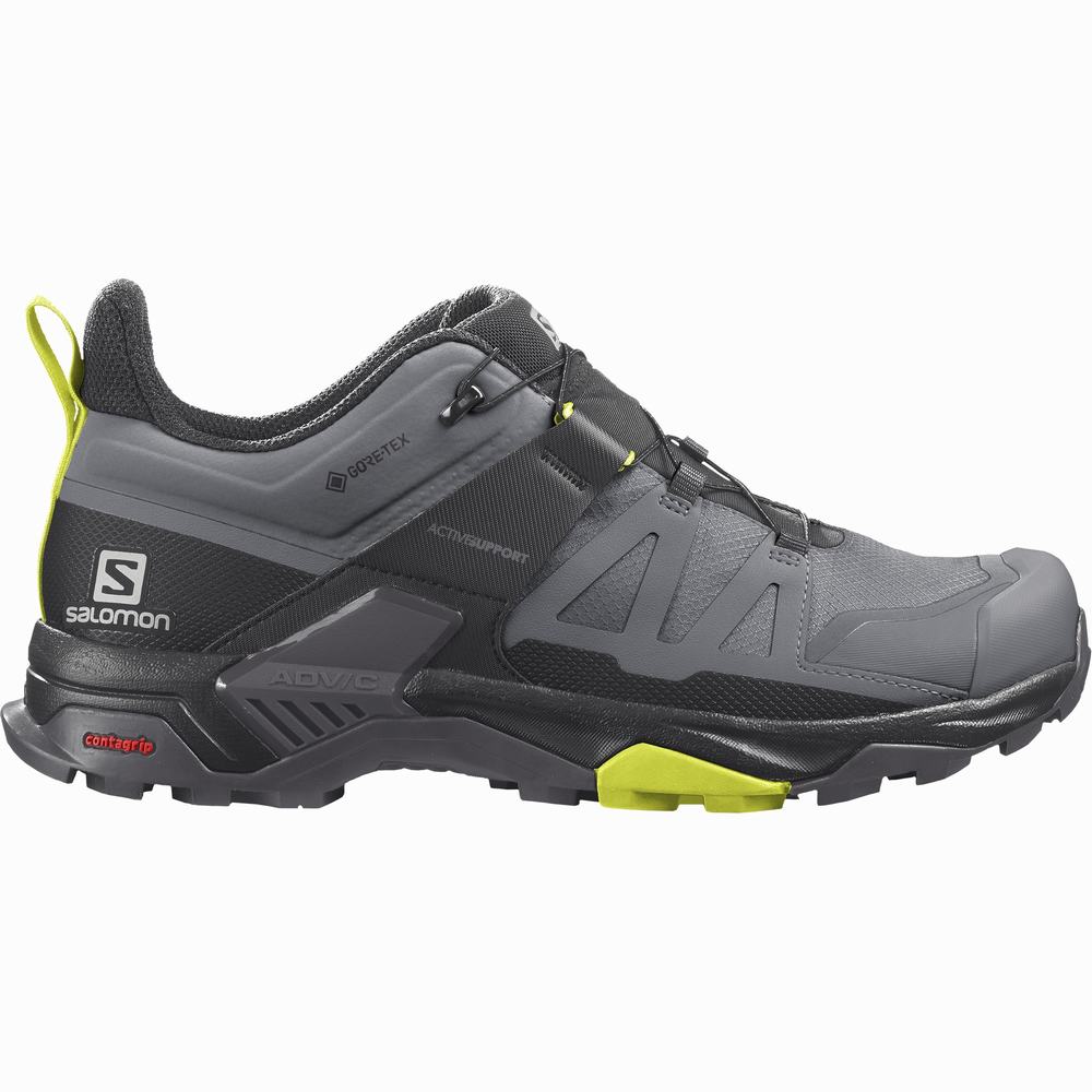 Men's Salomon X Ultra 4 Gore-tex Hiking Shoes Grey/Black/Rose | NZ-9083416