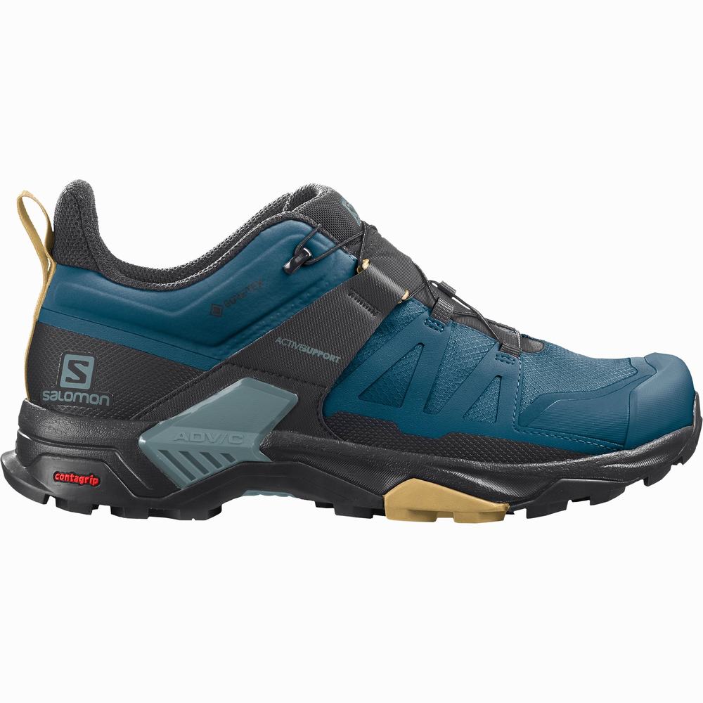 Men's Salomon X Ultra 4 Gore-tex Hiking Shoes Blue/Black | NZ-9723814