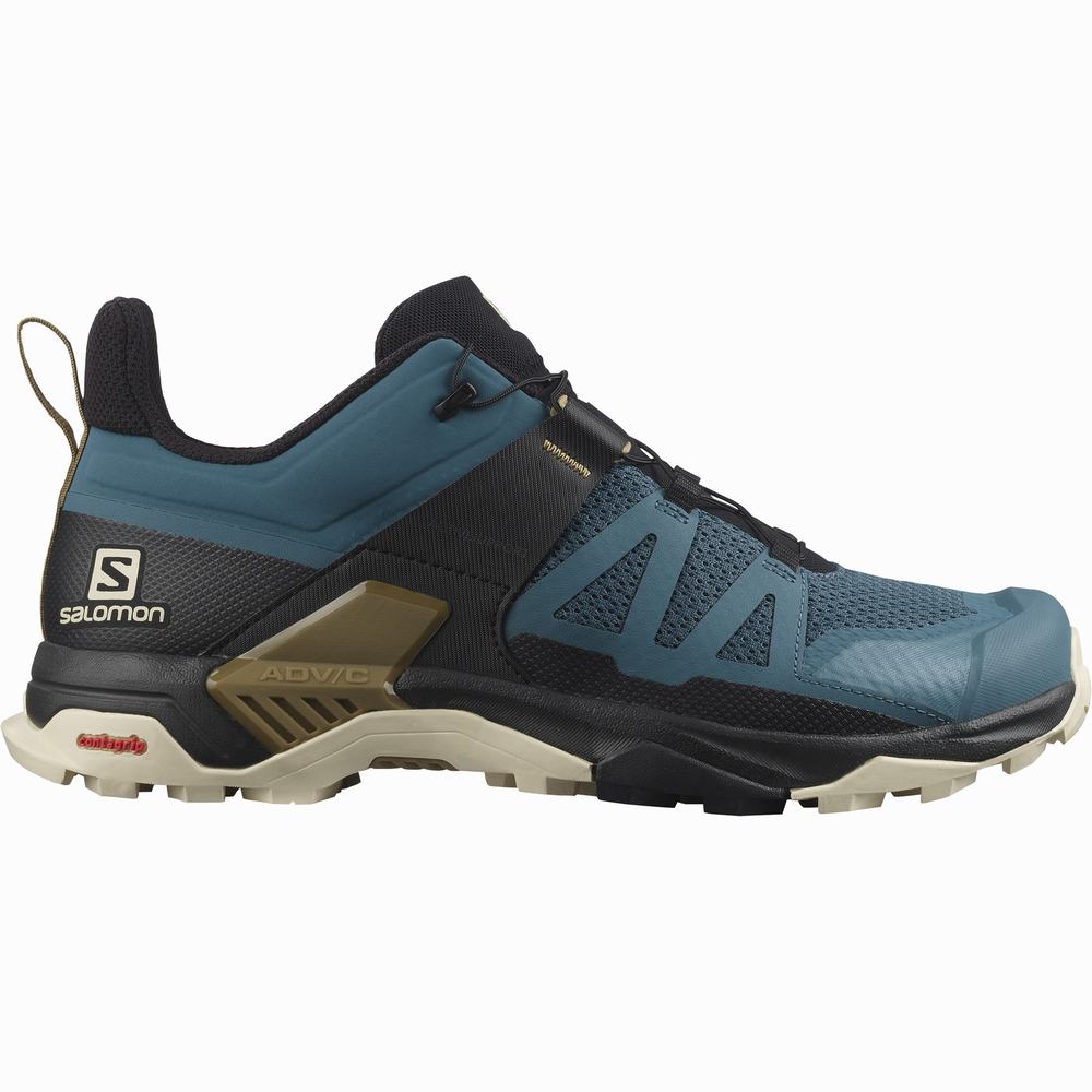 Men's Salomon X Ultra 4 Hiking Shoes Blue/Brown | NZ-5462798