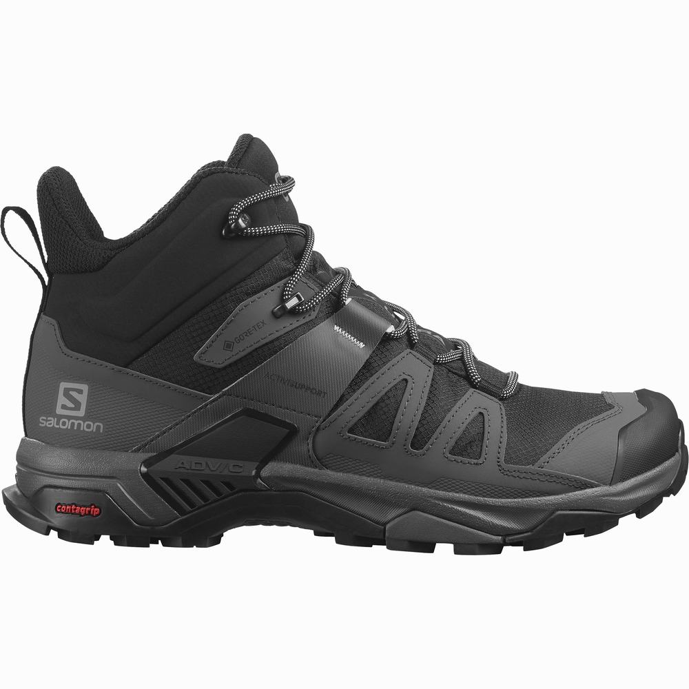 Men's Salomon X Ultra 4 Mid Gore-tex Hiking Boots Black/ Blue | NZ-4560379