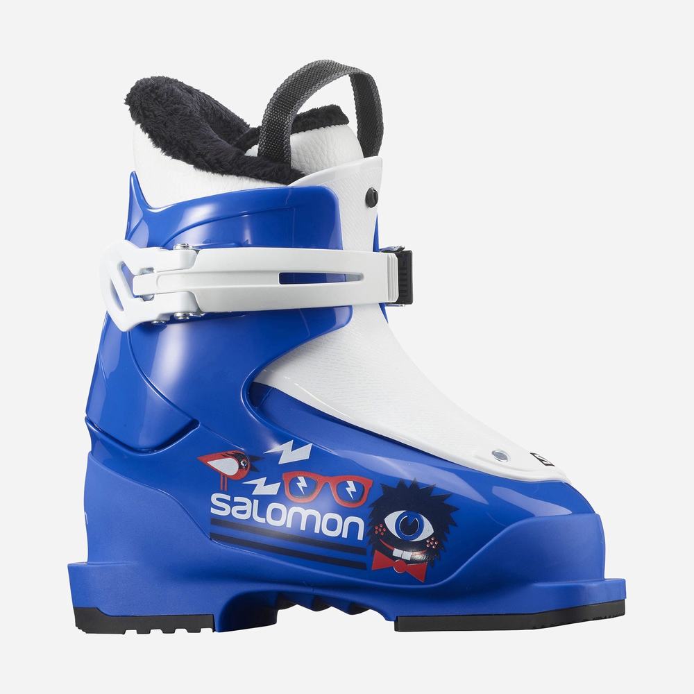 Kids' Salomon T1 Ski Boots Blue/White | NZ-1269084