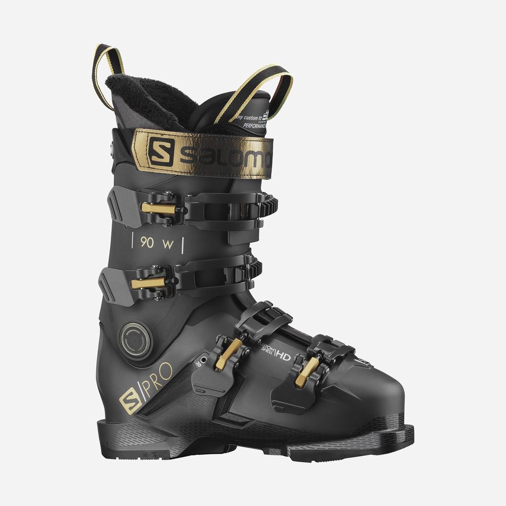Women's Salomon S/Pro 90 Ski Boots Metal/Black/Copper Metal | NZ-2301548